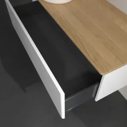Villeroy & Boch Antao Тумба под раковину, 1 выдвижной ящик, 1200 x 360 x 500 mm, лицевая поверхность без текстурированной отделки, Glossy White Lacquer / Honey Oak K33051GF