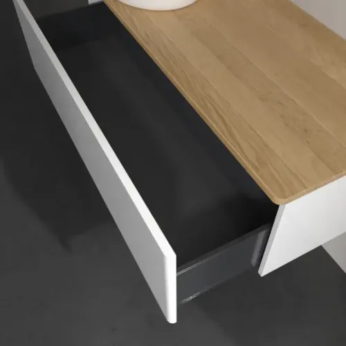 Villeroy & Boch Antao Тумба под раковину, 1 выдвижной ящик, 1200 x 360 x 500 mm, лицевая поверхность без текстурированной отделки, Glossy White Lacquer / Honey Oak K33051GF