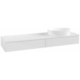 Villeroy & Boch Antao Тумба под раковину, с подсветкой, 2 выдвижных ящика, 1600 x 190 x 500 mm, лицевая поверхность без текстурированной отделки, Glossy White Lacquer / Glossy White Lacquer L16010GF
