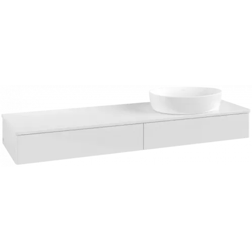Villeroy & Boch Antao Тумба под раковину, с подсветкой, 2 выдвижных ящика, 1600 x 190 x 500 mm, лицевая поверхность без текстурированной отделки, Glossy White Lacquer / Glossy White Lacquer L16010GF