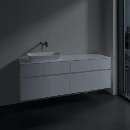 Villeroy & Boch Collaro Тумба под раковину, 4 выдвижных ящика, 1600 x 548 x 500 mm, Glossy White / Glossy White C12100DH