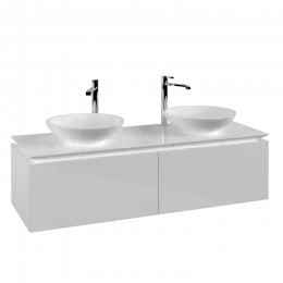 Villeroy & Boch Legato Тумба под раковину, 2 выдвижных ящика, 1400 x 380 x 500 mm, Glossy White / Glossy White B59100DH