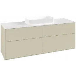 Villeroy & Boch Finion Тумба под раковину, с подсветкой, 4 выдвижных ящика, 1600 x 603 x 501 mm, Silk Grey Matt Lacquer G73100HJ
