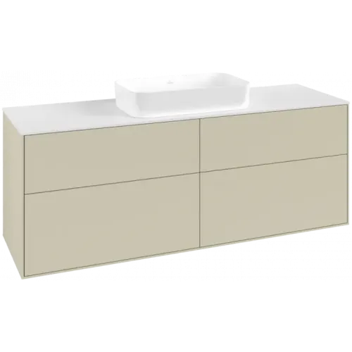 Villeroy & Boch Finion Тумба под раковину, с подсветкой, 4 выдвижных ящика, 1600 x 603 x 501 mm, Silk Grey Matt Lacquer G73100HJ