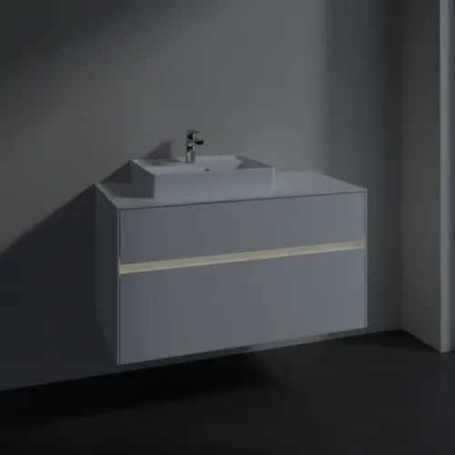 Villeroy & Boch Collaro Тумба под раковину, с подсветкой, 2 выдвижных ящика, 1000 x 548 x 500 mm, Glossy White / Glossy White C014B0DH