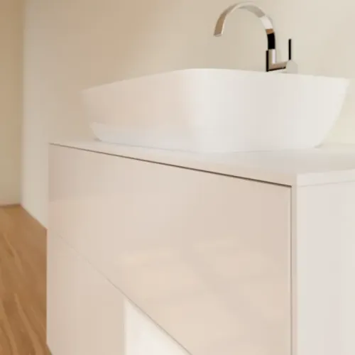 Villeroy & Boch Finion Тумба под раковину, с подсветкой, 2 выдвижных ящика, 1000 x 603 x 501 mm, Glossy White Lacquer / Glossy White Lacquer G781GFGF