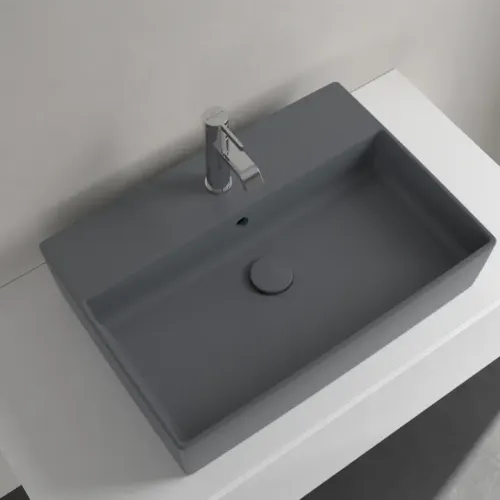 Villeroy & Boch Memento 2.0 Раковина для установки на столешницу, 600 x 420 x 140 mm, Graphite CeramicPlus, с переливом 4A0760i4
