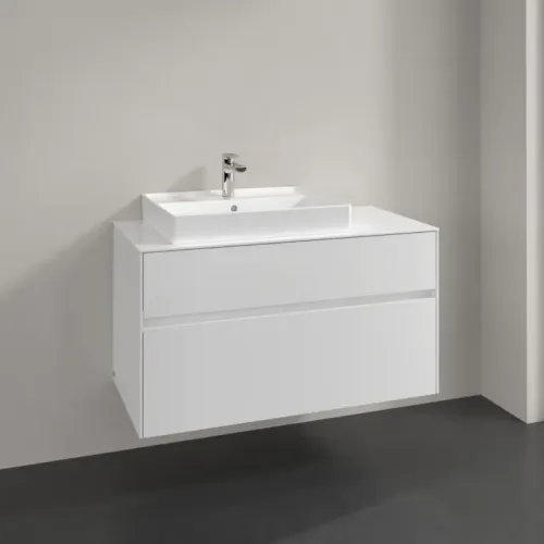 Villeroy & Boch Collaro Тумба под раковину, 2 выдвижных ящика, 1000 x 548 x 500 mm, Glossy White / Glossy White C01700DH