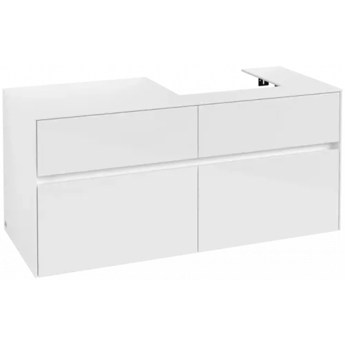 Villeroy & Boch Collaro Тумба под раковину, 4 выдвижных ящика, 1200 x 548 x 500 mm, Glossy White / Glossy White C07200DH