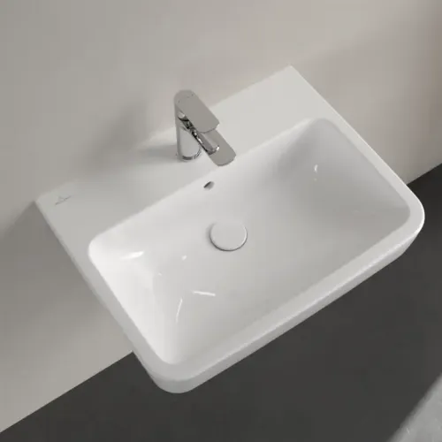 Villeroy & Boch O.novo Pаковина, 600 x 460 x 175 mm, Альпийский белый CeramicPlus, с переливом, задняя сторона и нижняя сторона шлифованные 4A416GR1