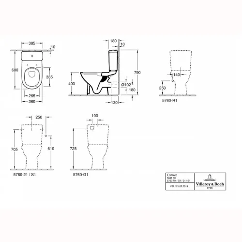 Бачок для унитаза Villeroy & Boch O.Novo 5760G1R1 5760G1R1