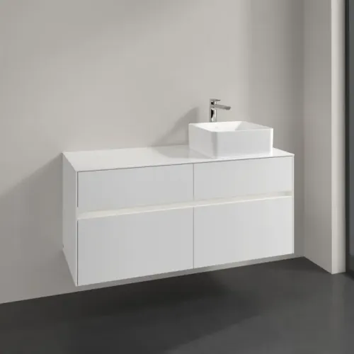 Villeroy & Boch Collaro Тумба под раковину, с подсветкой, 4 выдвижных ящика, 1200 x 548 x 500 mm, Glossy White / Glossy White C043B0DH