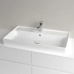 Villeroy & Boch Collaro Pаковина для установки на тумбу, 800 x 465 x 160 mm, Альпийский белый CeramicPlus, с переливом, шлифованный 4A338GR1