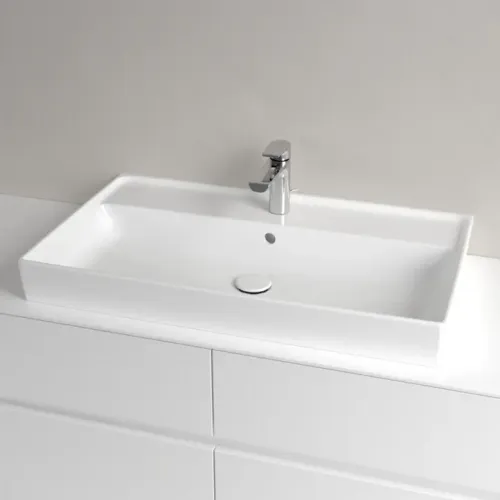 Villeroy & Boch Collaro Pаковина для установки на тумбу, 800 x 465 x 160 mm, Альпийский белый CeramicPlus, с переливом, шлифованный 4A338GR1