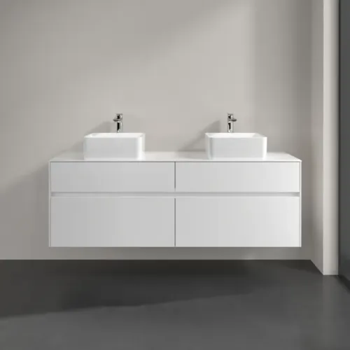 Villeroy & Boch Collaro Тумба под раковину, с подсветкой, 4 выдвижных ящика, 1600 x 548 x 500 mm, Glossy White / Glossy White C052B0DH