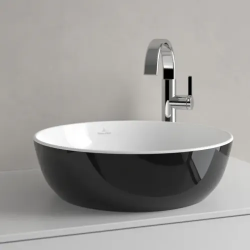 Villeroy & Boch Artis Раковина для установки на столешницу, 430 x 430 x 130 mm, Coal Black (коул блэк), без перелива, нешлифованный, 417943BCT8