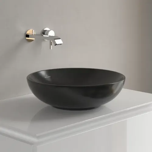 Villeroy & Boch Loop & Friends Раковина для установки на столешницу, 420 x 420 x 120 mm, Ebony CeramicPlus, без перелива 4A4601S5
