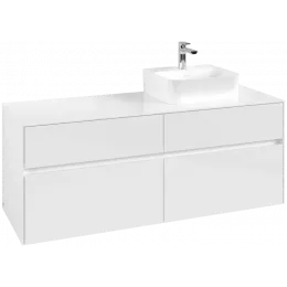 Villeroy & Boch Collaro Тумба под раковину, 4 выдвижных ящика, 1400 x 548 x 500 mm, Glossy White / Glossy White C10200DH