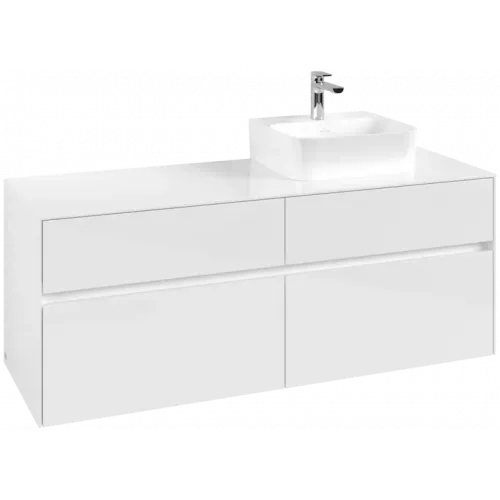Villeroy & Boch Collaro Тумба под раковину, 4 выдвижных ящика, 1400 x 548 x 500 mm, Glossy White / Glossy White C10200DH