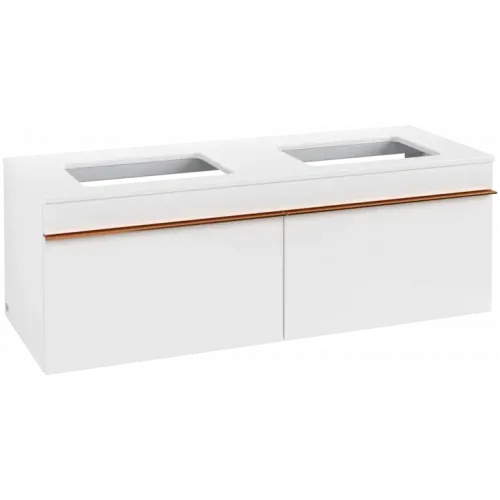 Villeroy & Boch Venticello Тумба под раковину, 2 выдвижных ящика, 1257 x 436 x 502 mm, Glossy White / Glossy White A94905DH