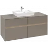 Villeroy & Boch Collaro Тумба под раковину, с подсветкой, 4 выдвижных ящика, 1200 x 548 x 500 mm, Truffle Grey / Truffle Grey C070B0VG