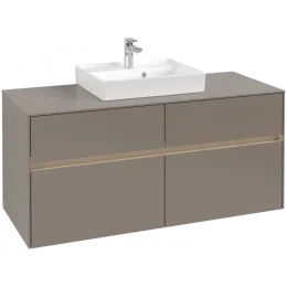 Villeroy & Boch Collaro Тумба под раковину, с подсветкой, 4 выдвижных ящика, 1200 x 548 x 500 mm, Truffle Grey / Truffle Grey C070B0VG