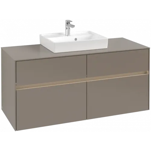 Villeroy & Boch Collaro Тумба под раковину, с подсветкой, 4 выдвижных ящика, 1200 x 548 x 500 mm, Truffle Grey / Truffle Grey C070B0VG