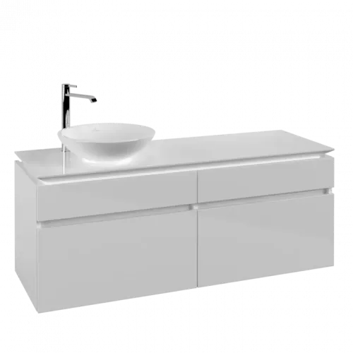 Villeroy & Boch Legato Тумба под раковину, 4 выдвижных ящика, 1400 x 550 x 500 mm, Glossy White / Glossy White B58800DH