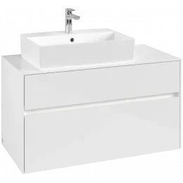 Villeroy & Boch Collaro Тумба под раковину, с подсветкой, 2 выдвижных ящика, 1000 x 548 x 500 mm, Glossy White / Glossy White C126B0DH