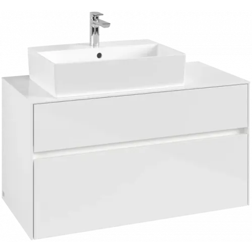 Villeroy & Boch Collaro Тумба под раковину, с подсветкой, 2 выдвижных ящика, 1000 x 548 x 500 mm, Glossy White / Glossy White C126B0DH