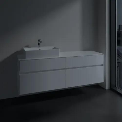 Villeroy & Boch Collaro Тумба под раковину, 4 выдвижных ящика, 1600 x 548 x 500 mm, Glossy White / Glossy White C13500DH