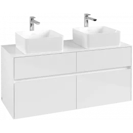 Villeroy & Boch Collaro Тумба под раковину, 4 выдвижных ящика, 1200 x 548 x 500 mm, Glossy White / Glossy White C04400DH