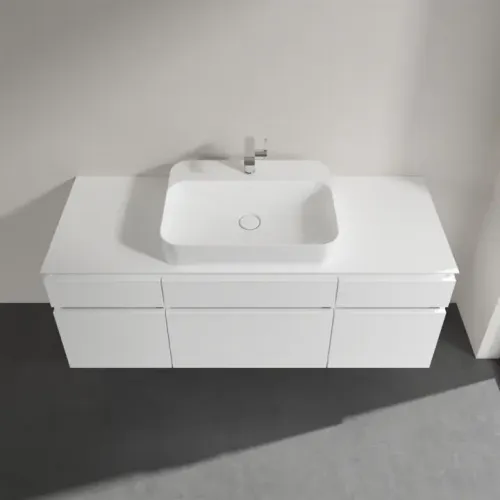 Villeroy & Boch Legato Тумба под раковину, 5 выдвижных ящиков, 1400 x 550 x 500 mm, Glossy White / Glossy White B76000DH