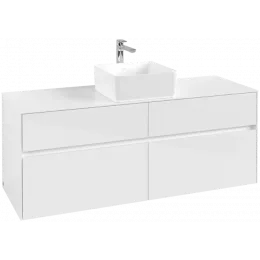 Villeroy & Boch Collaro Тумба под раковину, 4 выдвижных ящика, 1400 x 548 x 500 mm, Glossy White / Glossy White C04500DH