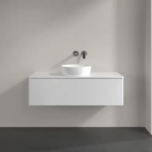 Villeroy & Boch Antao Тумба под раковину, 1 выдвижной ящик, 1200 x 360 x 500 mm, лицевая поверхность без текстурированной отделки, Glossy White Lacquer / Glossy White Lacquer K32010GF