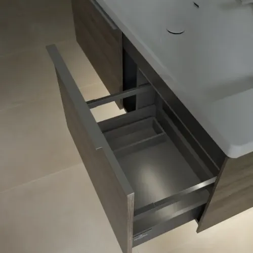 Villeroy & Boch Subway 3.0 Тумба под раковину, с подсветкой, 2 выдвижных ящика, 1272 x 429 x 478 mm, Stone Oak C601L0RK