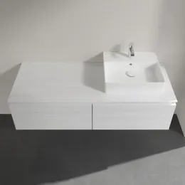 Villeroy & Boch Legato Тумба под раковину, 2 выдвижных ящика, 1400 x 380 x 500 mm, White Wood / White Wood B61500E8