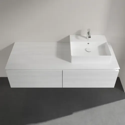 Villeroy & Boch Legato Тумба под раковину, 2 выдвижных ящика, 1400 x 380 x 500 mm, White Wood / White Wood B61500E8