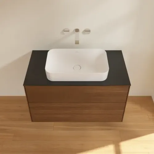 Villeroy & Boch Finion Тумба под раковину, с подсветкой, 2 выдвижных ящика, 1000 x 603 x 501 mm, Walnut Veneer G64200GN