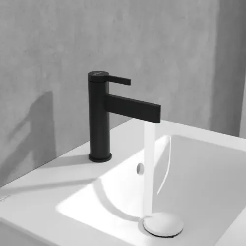 Villeroy & Boch Dawn Смеситель для раковины однорычажный без Выдвижной механизм слива, Черный матовый TVW106103151K5