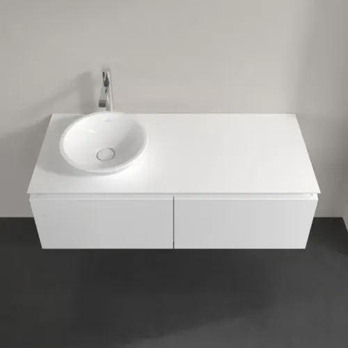 Villeroy & Boch Legato Тумба под раковину, 2 выдвижных ящика, 1200 x 380 x 500 mm, Glossy White / Glossy White B57900DH