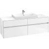 Villeroy & Boch Collaro Тумба под раковину, 4 выдвижных ящика, 1600 x 548 x 500 mm, Glossy White / Glossy White C02800DH