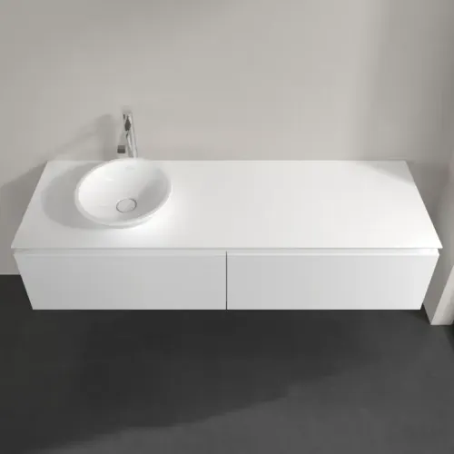 Villeroy & Boch Legato Тумба под раковину, 2 выдвижных ящика, 1600 x 380 x 500 mm, Glossy White / Glossy White B59500DH