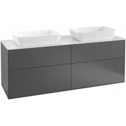 Villeroy & Boch Finion Тумба под раковину, с подсветкой, 4 выдвижных ящика, 1600 x 603 x 501 mm, Silk Grey Matt Lacquer G84100HJ