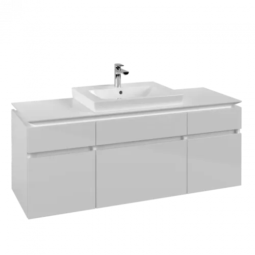 Villeroy & Boch Legato Тумба под раковину, 5 выдвижных ящиков, 1400 x 550 x 500 mm, Glossy White / Glossy White B68500DH