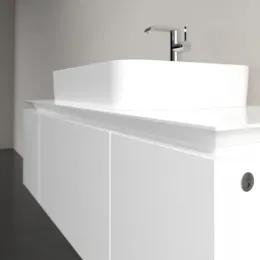 Villeroy & Boch Legato Тумба под раковину, с подсветкой, 3 выдвижных ящика, 1200 x 380 x 500 mm, Glossy White / Glossy White B757L0DH