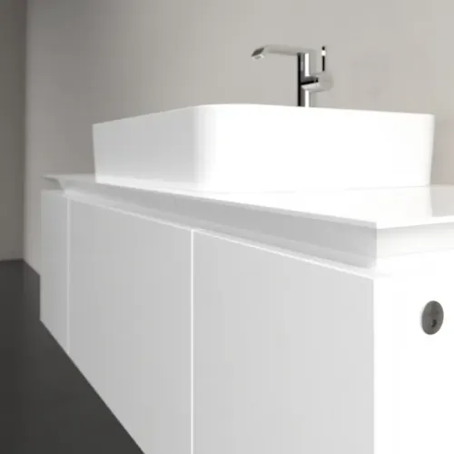 Villeroy & Boch Legato Тумба под раковину, с подсветкой, 3 выдвижных ящика, 1200 x 380 x 500 mm, Glossy White / Glossy White B757L0DH