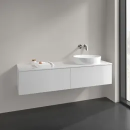 Villeroy & Boch Antao Тумба под раковину, 2 выдвижных ящика, 1600 x 360 x 500 mm, лицевая поверхность без текстурированной отделки, Glossy White Lacquer / Glossy White Lacquer K38010GF