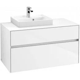 Villeroy & Boch Collaro Тумба под раковину, 2 выдвижных ящика, 1000 x 548 x 500 mm, Glossy White / Glossy White C01400DH