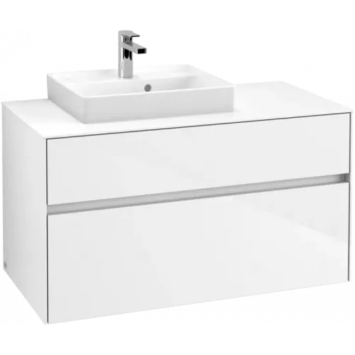 Villeroy & Boch Collaro Тумба под раковину, 2 выдвижных ящика, 1000 x 548 x 500 mm, Glossy White / Glossy White C01400DH